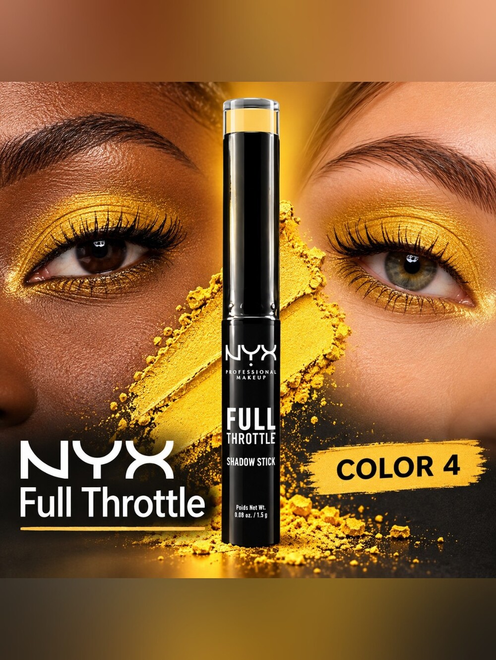 NYX Full Throttle Shadow Stick — Bold Yellow